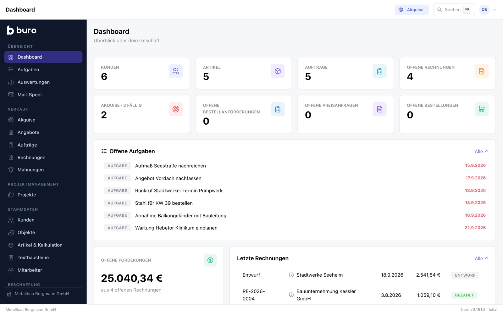 buro – Web Dashboard